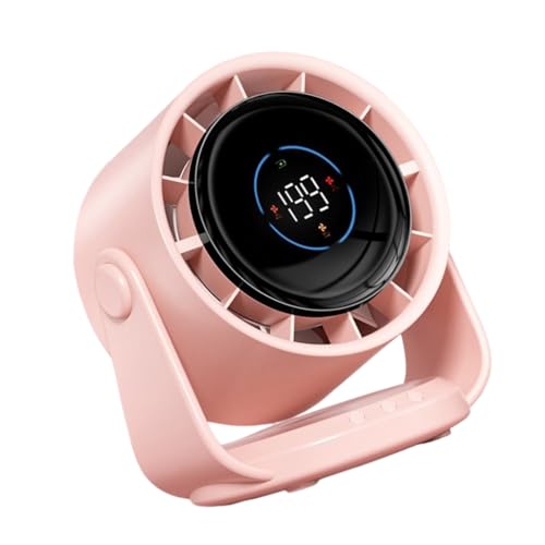 Uitndvyte Multifunktionaler Kühlventilator, leistungsstarker digitaler Display-Ventilator, 4000 mAh, ABS-Textur, für Reisen, Büro und Innenbereich von Uitndvyte