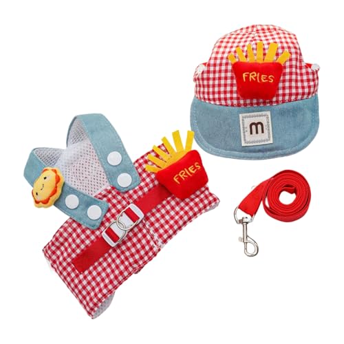 Verstellbares Hundegeschirr mit Leine und Hut, Kostüm-Set, bequem zu tragen für den täglichen Spaziergang, Haustier-Zubehör Verstellbares Hundegeschirr mit Leine und Hut, Kostüm-Set, bequem zu tragen für den täglichen Spaziergang, Haustier-Zubehör von Uitndvyte