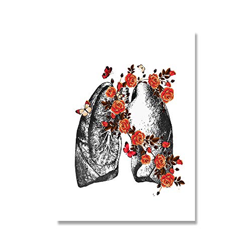 Diy Malen Nach Zahlen Für Erwachsene Anatomie Medical Floral Organ Lunge Für Anfänger Auf Leinwand Malerei 40 * 50Cm von Uiujiij