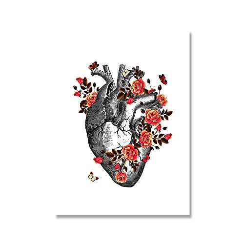 Diy Malerei Für Erwachsene Anatomie Medical Floral Organ Herz Malen Nach Zahlen Kit Auf Leinwand Für Anfänger 40 * 50Cm von Uiujiij