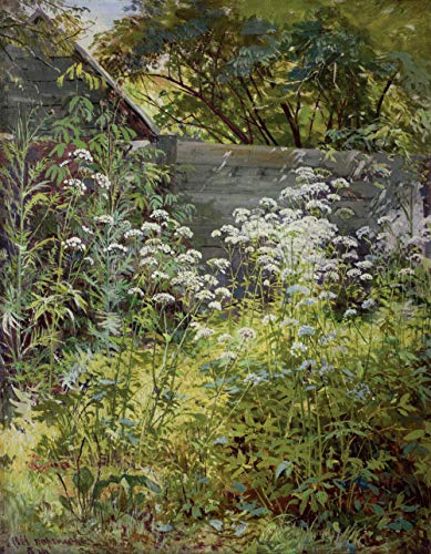 Malen Nach Zahlen Malen Für Erwachsene Ivan I. Shishkin Berühmtes Gemälde Ecke Des Überwucherten Gartens. Gichtkraut-Gras Leinwand Art Kit Diy Ölgemälde Für Anfänger von Uiujiij