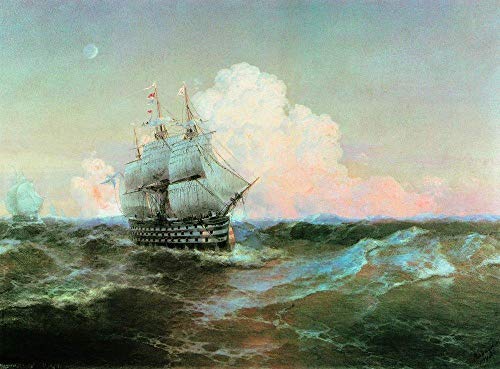 Malen Nach Zahlen Malen Für Erwachsene Ivan Konstantinovich Aivazovsky Berühmtes Gemälde Schiff Zwölf Apostel Leinwand Art Kit Diy Ölgemälde Für Anfänger von Uiujiij