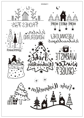 1pcs Rub on Sticker Winter Weihnachtskerzen Transferaufkleber Rub Ons Weihnacht Deko Geschenk Aufkleber Selbstklebend Bunt Rub Ons Folie Für Glas Holz Keramik DIY Geschenkideen (D) von Uixxducc