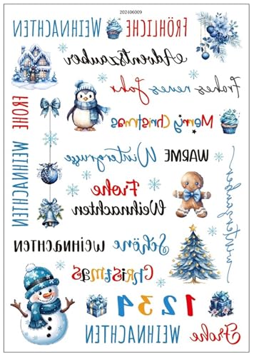 1pcs Rub on Sticker Winter Weihnachtskerzen Transferaufkleber Rub Ons Weihnacht Deko Geschenk Aufkleber Selbstklebend Bunt Rub Ons Folie Für Glas Holz Keramik DIY Geschenkideen (I) von Uixxducc