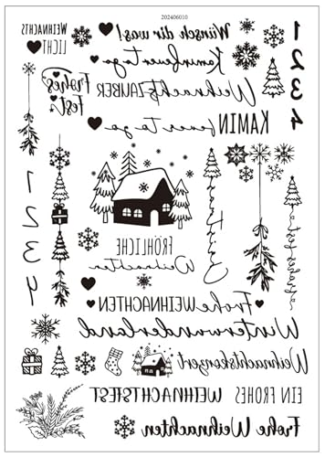 1pcs Rub on Sticker Winter Weihnachtskerzen Transferaufkleber Rub Ons Weihnacht Deko Geschenk Aufkleber Selbstklebend Bunt Rub Ons Folie Für Glas Holz Keramik DIY Geschenkideen (N) von Uixxducc
