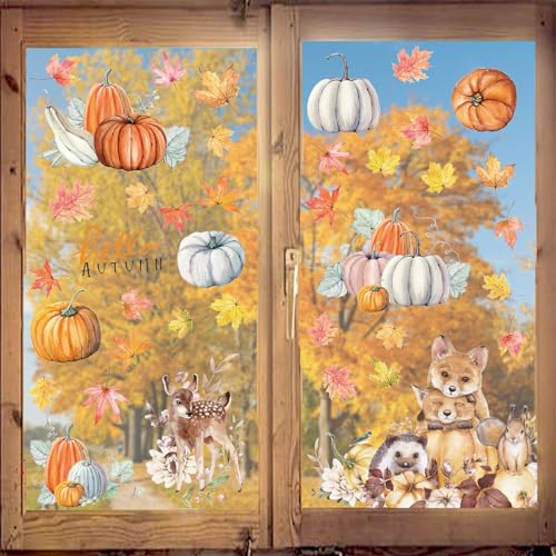 9 Stück Herbst Fensterbilder Selbstklebend,Niedliche Tiere Kürbis Fensteraufkleber Thanksgiving Fenster Aufkleber Halloween Fensterbild Herbst Deko 9 Stück Herbst Fensterbilder Selbstklebend,Niedliche Tiere Kürbis Fensteraufkleber Thanksgiving Fenster Aufkleber Halloween Fensterbild Herbst Deko von Uixxducc