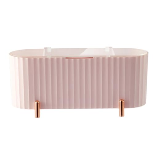 Ujjdwiurgh 1 St¨¹ck Tisch--, Halter, Wattebausch-Aufbewahrungsbox, Glas, PP+PS+ABS, Rosa, f¨¹r Kosmetische , Badezimmer-Organizer, Kanister von Ujjdwiurgh