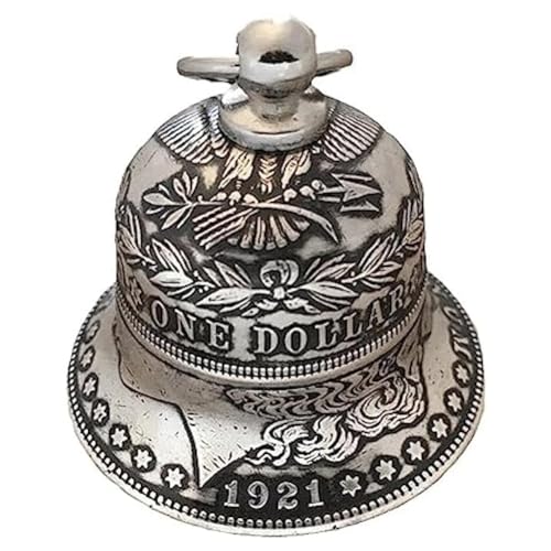 Ujjdwiurgh 1 Stück Silver Dollar Bell Mini Jingle Bells Mini Hängeglocken Metallhandglocke von Ujjdwiurgh