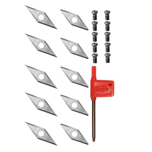 Ujjdwiurgh 10-Teiliges Hartmetall-Fr?seins?tze-Set f¨¹r Holzdrehmaschinen-Drehwerkzeuge, 30 X 10 mm Diamantspitze und Abgerundete Ecken, Langlebig, Einfach zu Bedienen von Ujjdwiurgh