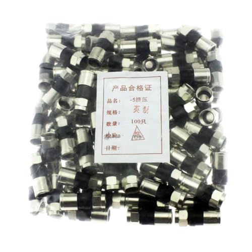 Ujjdwiurgh 100 St¨¹ck/Beutel, Komplett Aus Kupfer, Wasserdicht, 75¨C5 RG6, Extrudierter F-Kopf, Britisches TV-Kabel, 24 Geschirmter Universalstecker, Einfach zu Verwenden B von Ujjdwiurgh