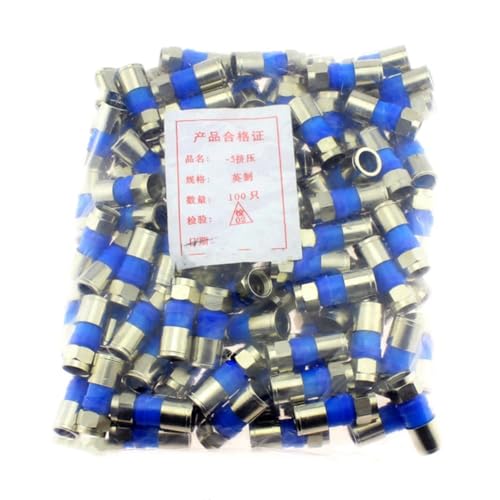 Ujjdwiurgh 100 St¨¹ck/Beutel, Komplett Aus Kupfer, Wasserdicht, 75¨C5 RG6, Extrudiertes Britisches TV-Kabel mit F-Kopf, 24 Geschirmter Universalstecker, Einfache Installation A von Ujjdwiurgh