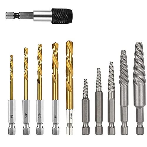 Ujjdwiurgh 11-Teiliges Schraubenausdreher-Set, Umkehrbohrer-Ausdreher-Set zum Entfernen Abgebrochener Schrauben Ujjdwiurgh 11-Teiliges Schraubenausdreher-Set, Umkehrbohrer-Ausdreher-Set zum Entfernen Abgebrochener Schrauben von Ujjdwiurgh