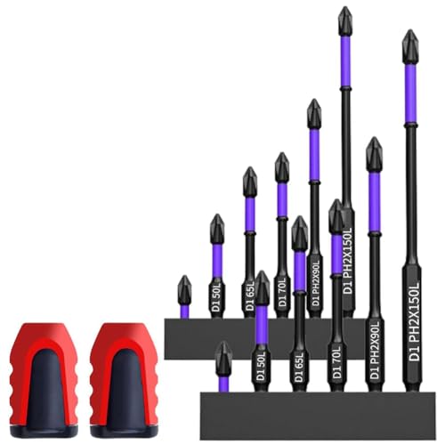 Ujjdwiurgh 12-Teiliger Bit mit Hoher H?rte und Starkem Magnet, Sto?, Starker Magnetischer Rutschfester Bit, Schwarz von Ujjdwiurgh