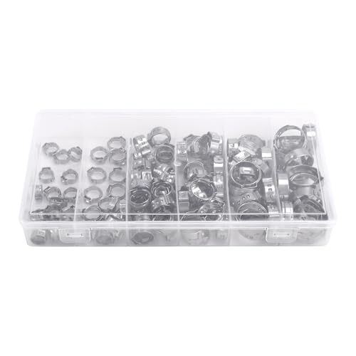 Ujjdwiurgh 130 Stk. Schlauchschellen Einzelohr, Stufenlos, 5,8-21mm, Edelstahl-Schlauchschellen, Klemmringschellen Zur Abdichtung Verschiedener Schl?uche Ujjdwiurgh 130 Stk. Schlauchschellen Einzelohr, Stufenlos, 5,8-21mm, Edelstahl-Schlauchschellen, Klemmringschellen Zur Abdichtung Verschiedener Schl?uche von Ujjdwiurgh