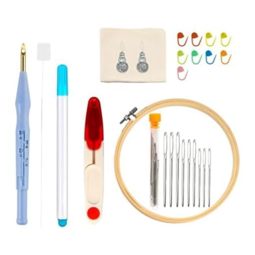 Ujjdwiurgh 18-Teiliges Stanznadel-Stickset, Verstellbares Stanznadel-Werkzeug, Perfekte Dekoration und Geschenke von Ujjdwiurgh