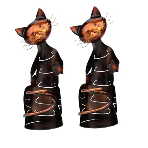 Ujjdwiurgh 2 St¨¹ck Katzen-Weinhalter, Katzen-Weinflaschenhalter, Skulptur, St?nder, Metall, Dekorativ von Ujjdwiurgh