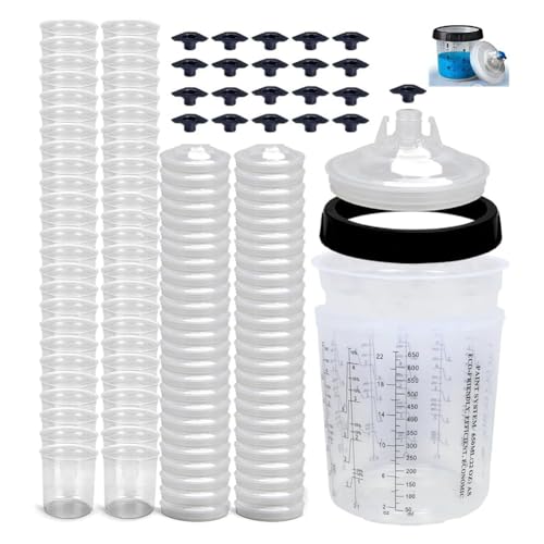 Ujjdwiurgh 22 Oz Spritzbecher-Innenbeh?lter und Deckel f¨¹r Auto-Lackierpistole, 50er-Pack Spritzbecher mit Deckel, 1 Hartbecher mit Sicherungsring, Langlebig, Einfach zu Installieren Ujjdwiurgh 22 Oz Spritzbecher-Innenbeh?lter und Deckel f¨¹r Auto-Lackierpistole, 50er-Pack Spritzbecher mit Deckel, 1 Hartbecher mit Sicherungsring, Langlebig, Einfach zu Installieren von Ujjdwiurgh