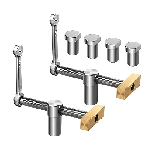 Ujjdwiurgh 2er-Pack Bank-Hundeklemme 3/4-Hundelochklemme mit 4er-Pack Bankhunde-Holzbearbeitungswerkzeugen Aus Edelstahl und Messing 19 mm Ujjdwiurgh 2er-Pack Bank-Hundeklemme 3/4-Hundelochklemme mit 4er-Pack Bankhunde-Holzbearbeitungswerkzeugen Aus Edelstahl und Messing 19 mm von Ujjdwiurgh