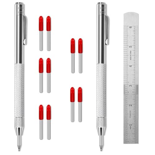 Ujjdwiurgh 2er-Pack Metallschreiber, Markierungswerkzeuge, Gravurstift mit Clip und Magnet, Premium-Gravurstift von Ujjdwiurgh