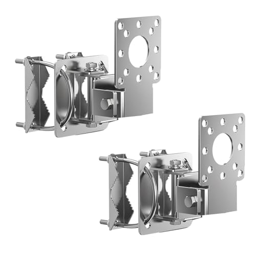 Ujjdwiurgh 2er-Pack Universelle Wand-/Mastmontagehalterungen f¨¹r Masten mit U-Bolzen, L-Montagesatz, Hardware-Zubeh?r f¨¹r Den Au?enbereich von Ujjdwiurgh