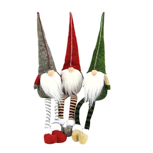 Ujjdwiurgh 3 Stück Neue Weihnachtsdekoration mit Langen Beinen, Rudolph-Puppe, Hotel, Einkaufszentrum, Fensterdekoration, Langlebig von Ujjdwiurgh
