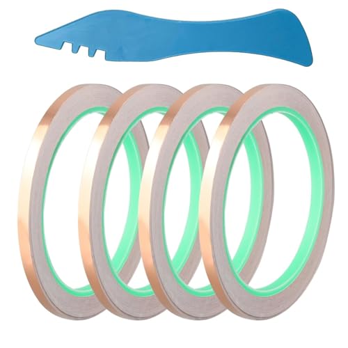 Ujjdwiurgh 4 Rollen Doppelseitiges Kupferfolienband f¨¹r Buntglas, Kupferband, Leitf?higer Klebstoff f¨¹r Buntglas Ujjdwiurgh 4 Rollen Doppelseitiges Kupferfolienband f¨¹r Buntglas, Kupferband, Leitf?higer Klebstoff f¨¹r Buntglas von Ujjdwiurgh