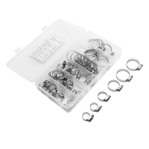 Ujjdwiurgh 40-Teiliges Schlauchklemmenset 1/4 "¨C 1-1/8" Edelstahl-Schlauchklemme f¨¹r Rohre, Ladeluftk¨¹hler, Leitungen und Kraftstoffleitungen von Ujjdwiurgh