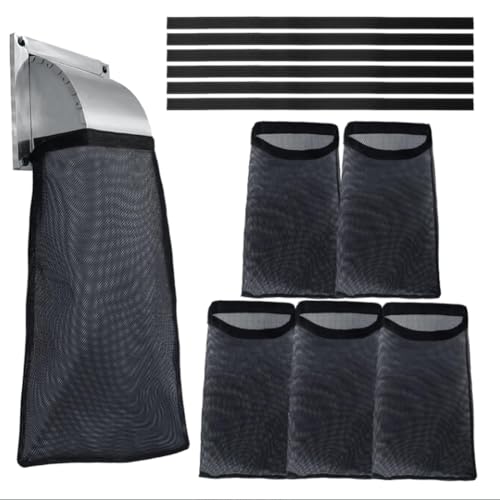 Ujjdwiurgh 6 St¨¹ck Ryer Vent Flusenbeutel f¨¹r die Entl¨¹ftung Des Au?entrockners, Flusenfalle, Trockner-Flusenabdeckung f¨¹r Den Au?enbereich, Zur Erfassung der Hausentl¨¹ftung, Schwarz von Ujjdwiurgh