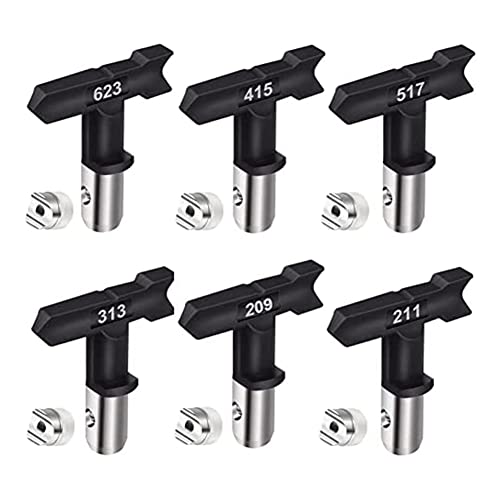 Ujjdwiurgh 6-Teilige Spritzd¨¹sen mit Dichtungen, Ersatzteile, Zubeh?r, Air-Less-Spr¨¹hspitze, Schwarz, Air-Less-Farbspritzd¨¹sen, Ersatzteile f¨¹r die Meisten Spritzarbeiten von Ujjdwiurgh