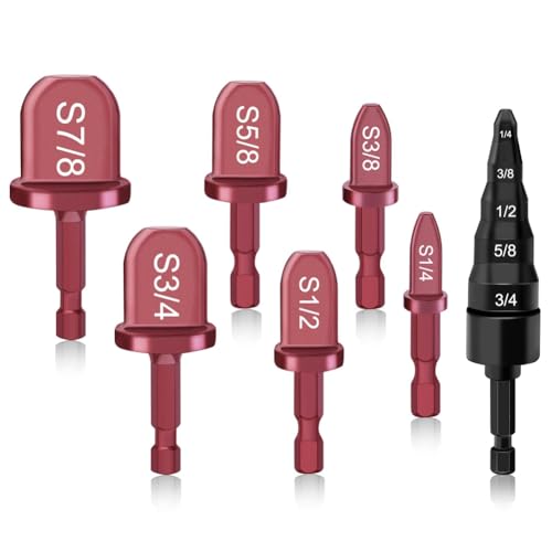 Ujjdwiurgh 7-Teiliges Set mit Presswerkzeug-Bohrern, Rohraufweiter-Werkzeug, 1/4, 3/8, 1/2, 5/8, 3/4, 7/8 Sechskant-Werkzeugaufsatz f¨¹r Kupferrohre, Einfach zu Verwenden Ujjdwiurgh 7-Teiliges Set mit Presswerkzeug-Bohrern, Rohraufweiter-Werkzeug, 1/4, 3/8, 1/2, 5/8, 3/4, 7/8 Sechskant-Werkzeugaufsatz f¨¹r Kupferrohre, Einfach zu Verwenden von Ujjdwiurgh