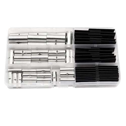 Ujjdwiurgh 80PCS 6 Werte 4/6/8AWG Nicht Isolierte Sto?verbinder-Set mit Schrumpfschlauch-Sto?verbinder f¨¹r Automobil, Feine Verarbeitung von Ujjdwiurgh