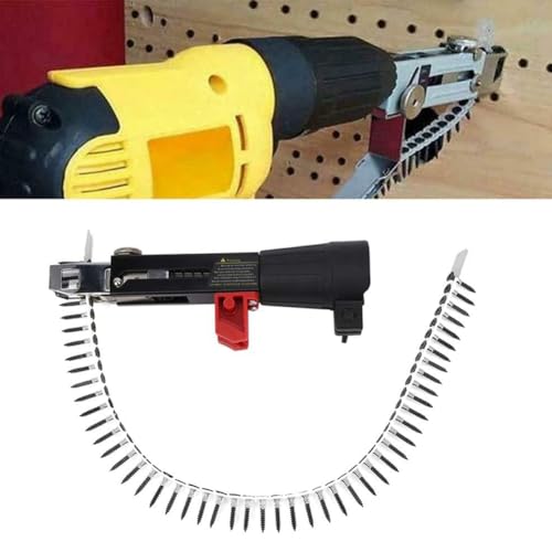 Ujjdwiurgh Automatischer Kettennagelpistolen-Adapter, Ausr¨¹stung zum Anziehen Von Schrauben f¨¹r Elektrische Bohrmaschinen, Installiert auf Elektrischer Bohrmaschine mit Langlebigem Schraubendreher von Ujjdwiurgh