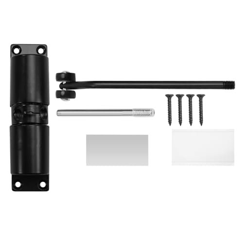 Ujjdwiurgh Automatischer T¨¹rschlie?er Aus Metall, Verstellbar, Robuste Sicherheitsfeder, Schallged?mpft, Umwandelbar f¨¹r Scharniert¨¹ren Innen und Au?en, Schwarz von Ujjdwiurgh