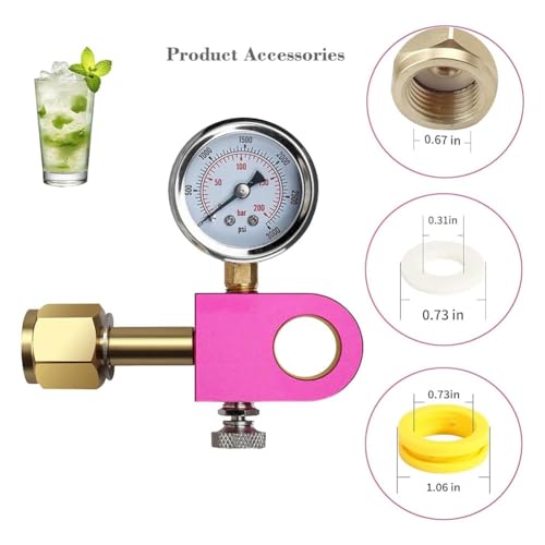 Ujjdwiurgh CGA320 CO2-Schnellnachf¨¹lladapter, f¨¹r Terra/Duo/Art Soda Pink Co2-Zylinder, Adapter zum Bef¨¹llen Von Soda Pink Co2-Zylindern, Langlebig, Einfach zu Installieren, Einfach zu Bedienen von Ujjdwiurgh