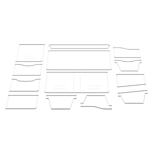 Ujjdwiurgh DIY Geldbörsen-Design Vorlagen Aus Lederpapier Schablonen Handwerker-Werkzeugset Universeller Kurzclip-Vorlagen-Bausatz von Ujjdwiurgh
