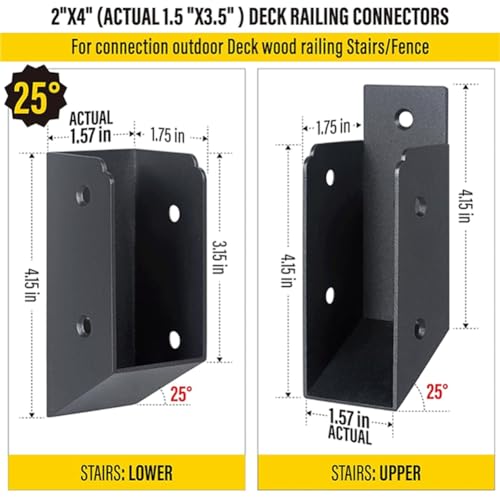 Ujjdwiurgh Edelstahl 2 X 4 (Eigentlich 1 ? X 3 ?) Deckgel?nderverbinder, f¨¹r Deckgel?nder, Handlauf, Scheune und Balkenende, Langlebig, Einfach zu Installieren B von Ujjdwiurgh