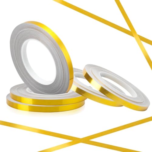 Ujjdwiurgh Goldfolienband, 5 Rollen, 10 mm X 275 Yds, Metallisiertes Polyester-Mylar-Folienband, Gold-Washi-Tape-Set f¨¹r Wanddekorationen, Langlebig, Einfache Installation, Einfach zu Verwenden Ujjdwiurgh Goldfolienband, 5 Rollen, 10 mm X 275 Yds, Metallisiertes Polyester-Mylar-Folienband, Gold-Washi-Tape-Set f¨¹r Wanddekorationen, Langlebig, Einfache Installation, Einfach zu Verwenden von Ujjdwiurgh