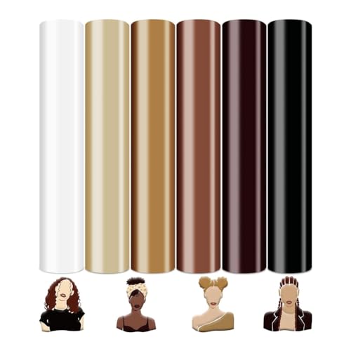 Ujjdwiurgh Hautfarbener 3D-Puff-Vinyl-W?rmetransfer, Cremefarben, Beige, f¨¹r Aufb¨¹geln f¨¹r Selbstgemachte Stoff-T-Shirts, 25,4 X 30,5 Cm, 6 Blatt von Ujjdwiurgh