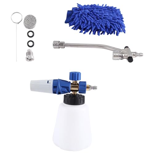 Ujjdwiurgh Hochdruckreiniger-Schaumkanone mit Doppelanschlusswerkzeug, Hochdruckreiniger-Schaumstrahld¨¹se Waschspray-Set von Ujjdwiurgh