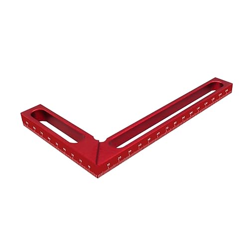 Ujjdwiurgh Holzbearbeitungs Rechtwinkliges Lineal Zimmermannswinkel Messlineal 90¡ã Rechtwinkliger Kalibrator f¨¹r Holzarbeitsprojekte Rot 160mm von Ujjdwiurgh