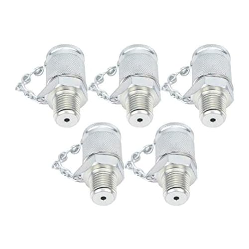 Ujjdwiurgh Hydraulisches Pr¨¹fanschlussset, Hydraulischer Pr¨¹fadapter f¨¹r Anschl¨¹sse der PT/PPT-Serie, NPT1/4,5PCS, Langlebig, Einfache Installation von Ujjdwiurgh
