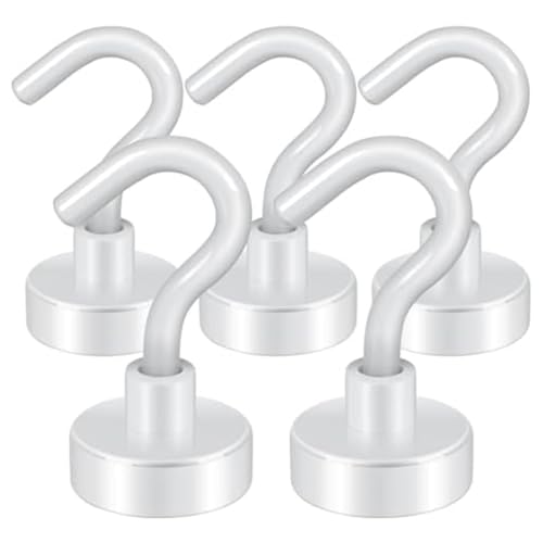 Ujjdwiurgh Magnetische Haken, 27 Pfund Schwere Erdmagnete mit Haken f¨¹r K¨¹hlschrank, Kreuzfahrthaken zum Aufh?ngen, (, 5er-Pack) von Ujjdwiurgh