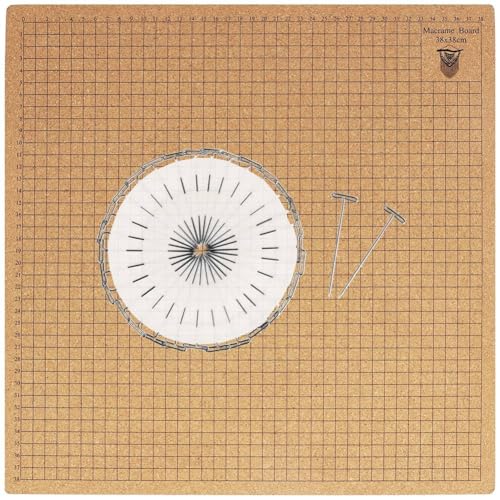 Ujjdwiurgh Makramee-Brett und Stecknadeln, 38,1 X 38,1 cm ?es Makramee-Projektbrett, Doppelseitige Gitter, Handgefertigtes Flechtbrett, Langlebig, Einfach zu Verwenden Ujjdwiurgh Makramee-Brett und Stecknadeln, 38,1 X 38,1 cm ?es Makramee-Projektbrett, Doppelseitige Gitter, Handgefertigtes Flechtbrett, Langlebig, Einfach zu Verwenden von Ujjdwiurgh