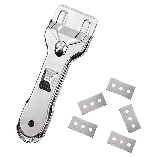 Ujjdwiurgh Rasierklingenschaber, ein Robustes Metall-Rasierklingenmesser mit Extra 5 Klingen, Einfach zu Bedienen, Silberfarben Ujjdwiurgh Rasierklingenschaber, ein Robustes Metall-Rasierklingenmesser mit Extra 5 Klingen, Einfach zu Bedienen, Silberfarben von Ujjdwiurgh