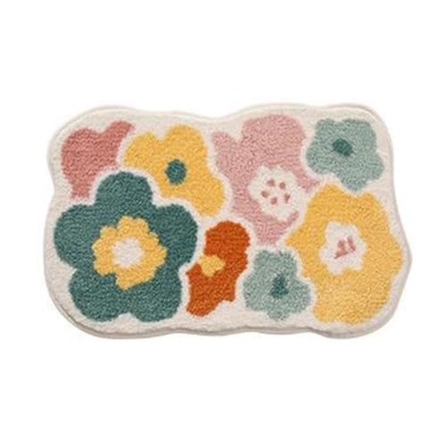 Ujjdwiurgh S¨¹?er Blumen-Badezimmerteppich, Maschinenwaschbare Badezimmer-Bodenmatte, Extra Weicher, Saugf?higer, Rutschfester, Einfach zu Verwenden, 40 X 60 cm Ujjdwiurgh S¨¹?er Blumen-Badezimmerteppich, Maschinenwaschbare Badezimmer-Bodenmatte, Extra Weicher, Saugf?higer, Rutschfester, Einfach zu Verwenden, 40 X 60 cm von Ujjdwiurgh