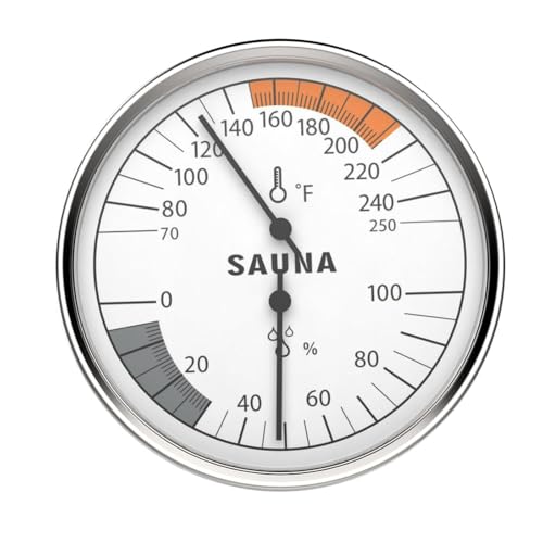 Ujjdwiurgh Saunathermometer 2-In-1 Fahrenheit Thermometer Hygrometer f¨¹r Saunaraum, Innenfeuchtigkeitstemperaturmonitor Ujjdwiurgh Saunathermometer 2-In-1 Fahrenheit Thermometer Hygrometer f¨¹r Saunaraum, Innenfeuchtigkeitstemperaturmonitor von Ujjdwiurgh
