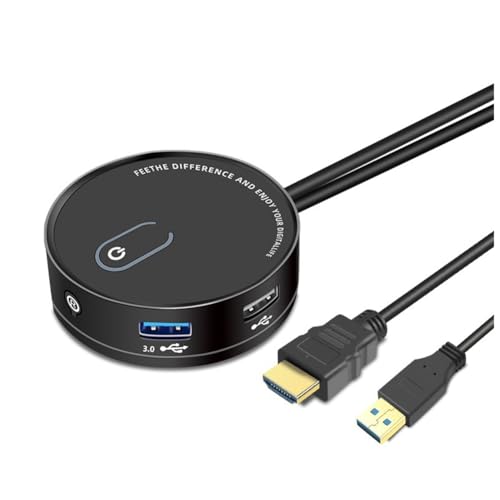 Ujjdwiurgh Universeller Computerschalter für Internet-Kaffee, USB 3.0, Verlängerungsknopf für externe Stromversorgung, für den Heimschreibtisch, USB-Ausgang mit Audio von Ujjdwiurgh