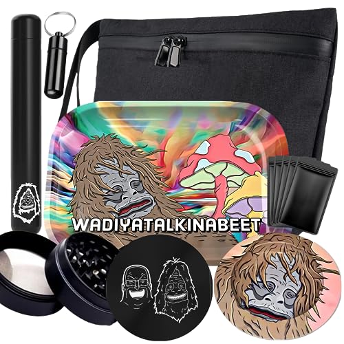UkGlass Rolling Tray - Metal Rolling Tray - Smoking Accessories Big LEZ Rolling Tray Kit (Large Rolling Tray Bundle), Green von UkGlass