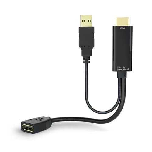 Ukbzxcmws Für HDTV Zu DisplayPort Adapterkabel 4K@60Hz Hervorragende Videoqualität Mit USB Stromanschluss Verbessert Spielerlebnis von Ukbzxcmws
