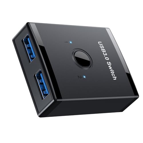 Ukbzxcmws USB3.0-Umschalter Auswahlschalter USB Umschalter 1 Eingang 2 Ausgänge 2 Eingänge 1 Ausgang Bidirektional 2 Computer Teilen Sich 1 Gerät Für Drucker von Ukbzxcmws